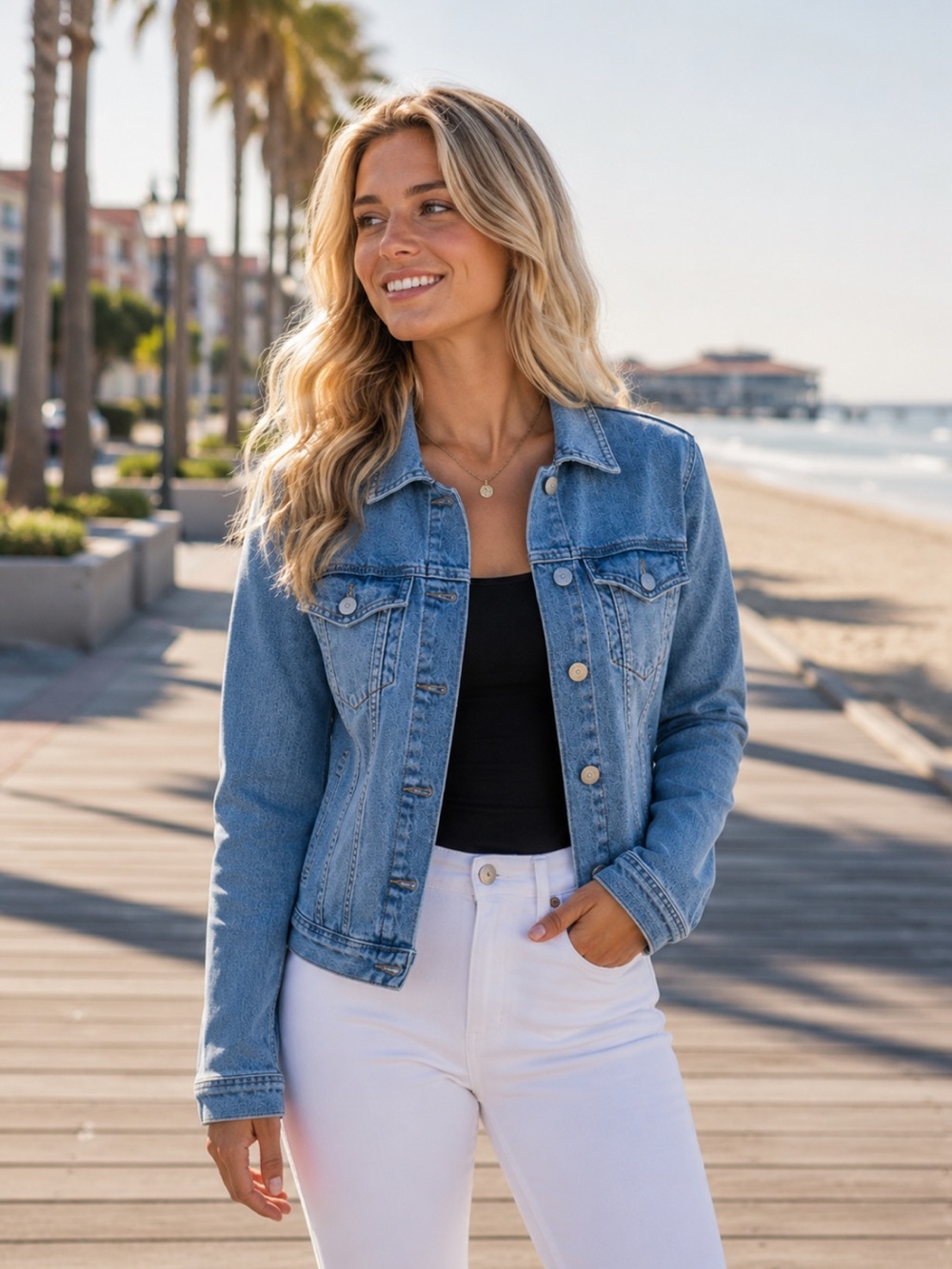 NWT Cosmic Blue Love x Stitch Fix Classic Light Blue Denim Jean Jacket‎ Classic